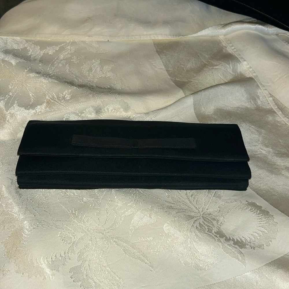 Vintage Black Tuxedo Satin Clutch